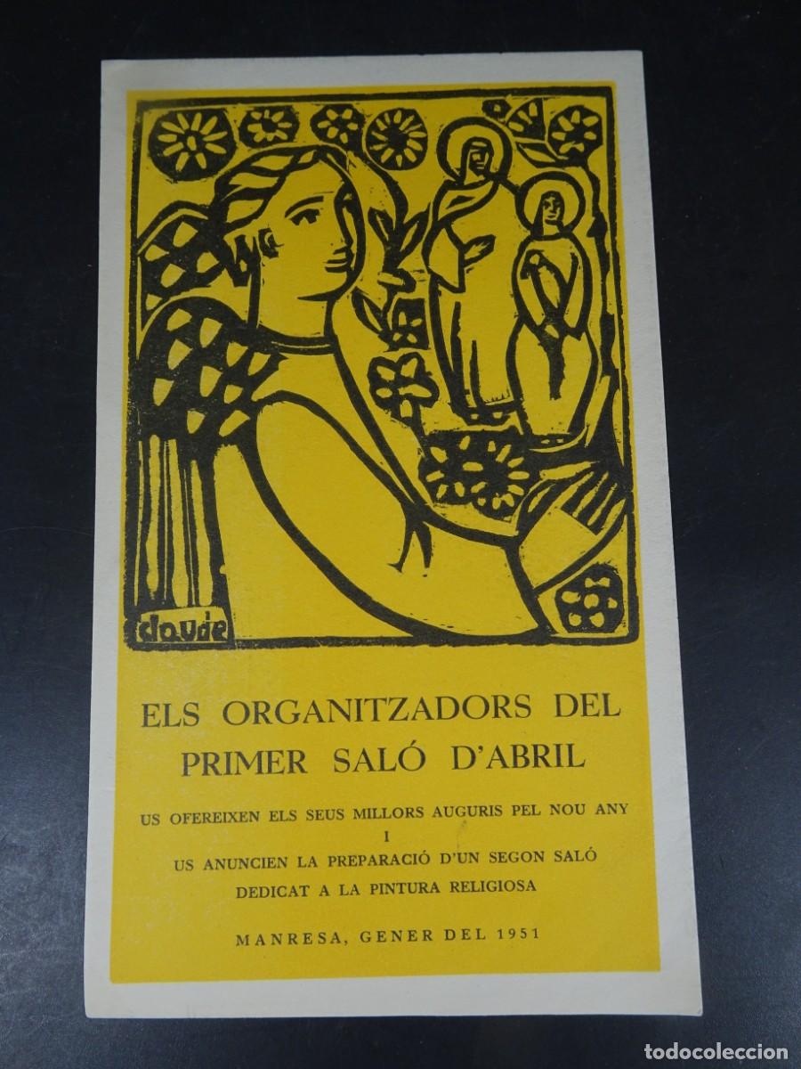 Postkarten: TARJETA FELICITACI&Oacute;N A&Ntilde;O NUEVO, MANRESA 1951, VER FOTOS