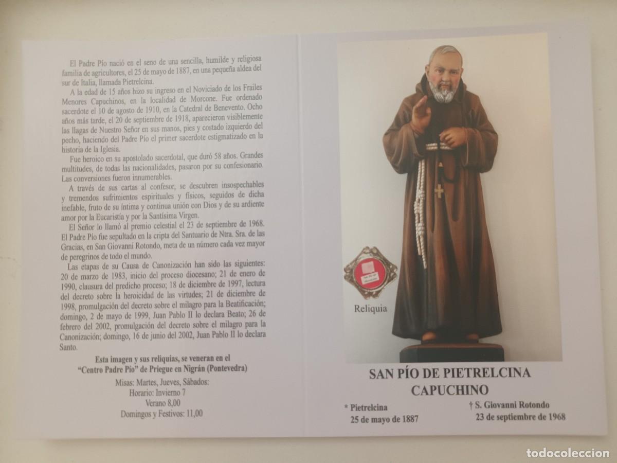 Postales: ESTAMPA DOBLE SAN PIO DE PIETRELCINA. CAPUCHINO - ORACION Y NOVENA (INTERIOR)
