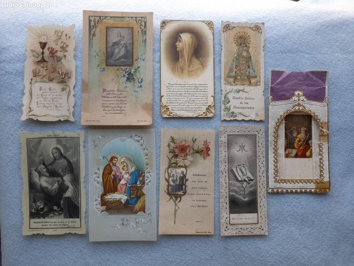 Postcards: Lote de 9 Estampas Religiosas Antiguas.