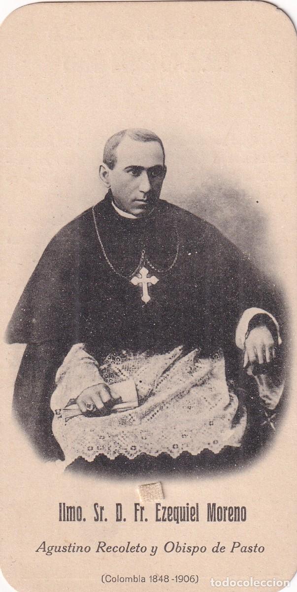 Postales: Estampa Limo Sr D. Fr Ezequiel Moreno, Agustino recoleto y Obispo de Pasto. Colombia 12,50 x 6 cm