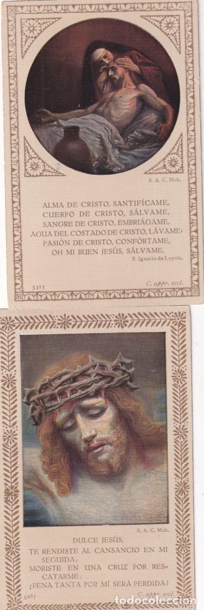 Postcards: 2 estampas cristo crucificado. Unos 11 x 7 cm