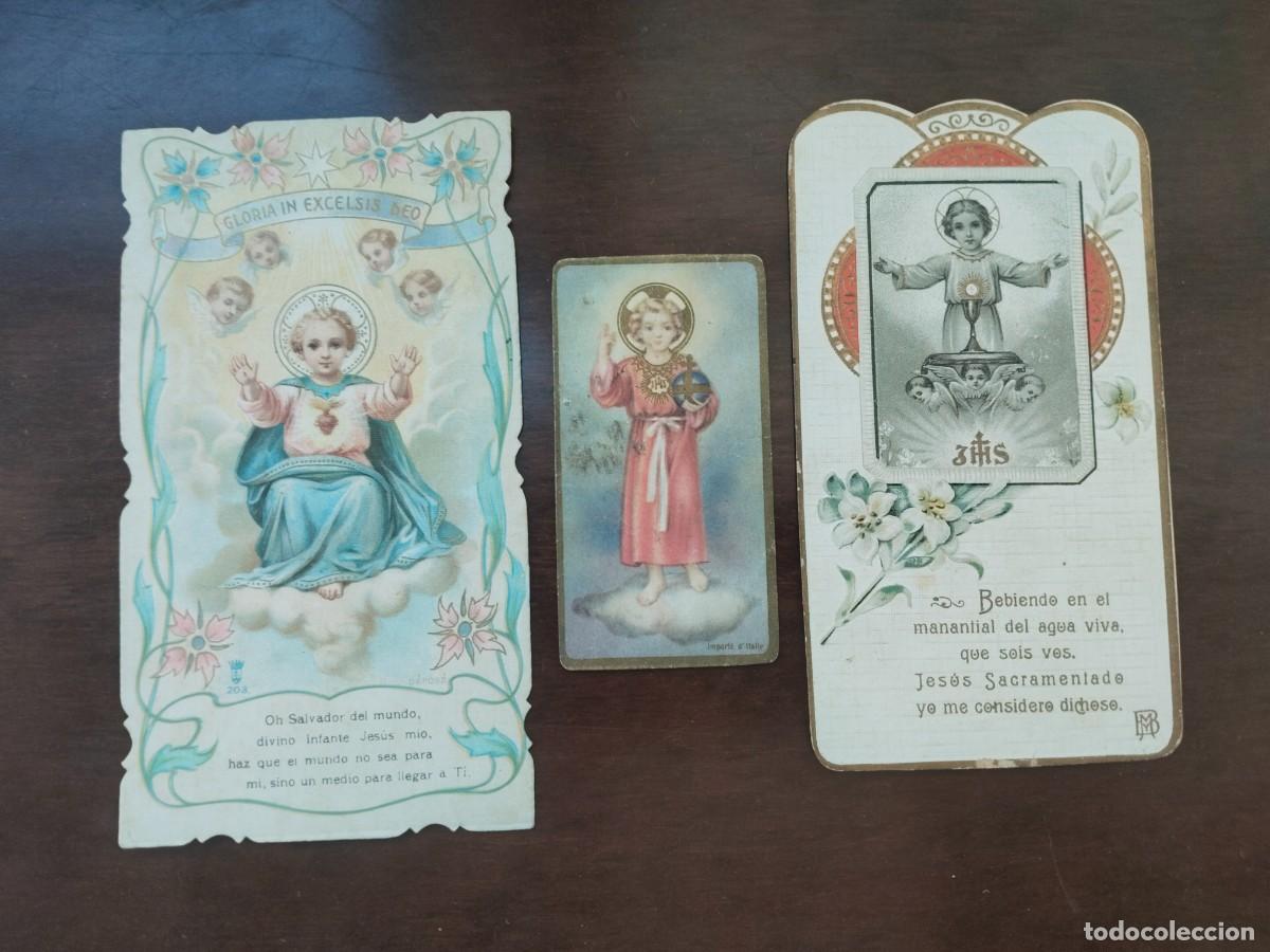 Postales: 3 Antiguos recordatorios Jes&uacute;s, Salvador del Mundo.
