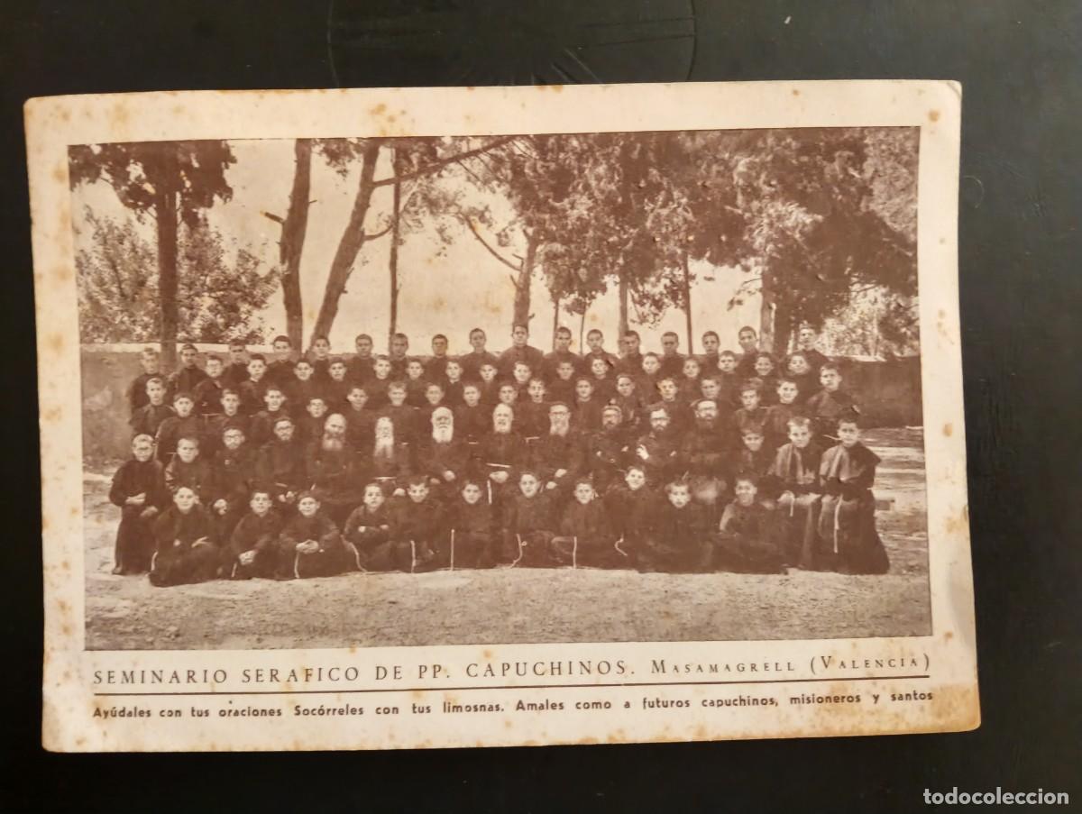 Postales: POSTAL FOTOGRAFICA ESCRITA Y FRANQUEADA 1949-SEMINARIO SERAFICO DE PP. CAPUCHINOS DE MASAMAGRELL VLC