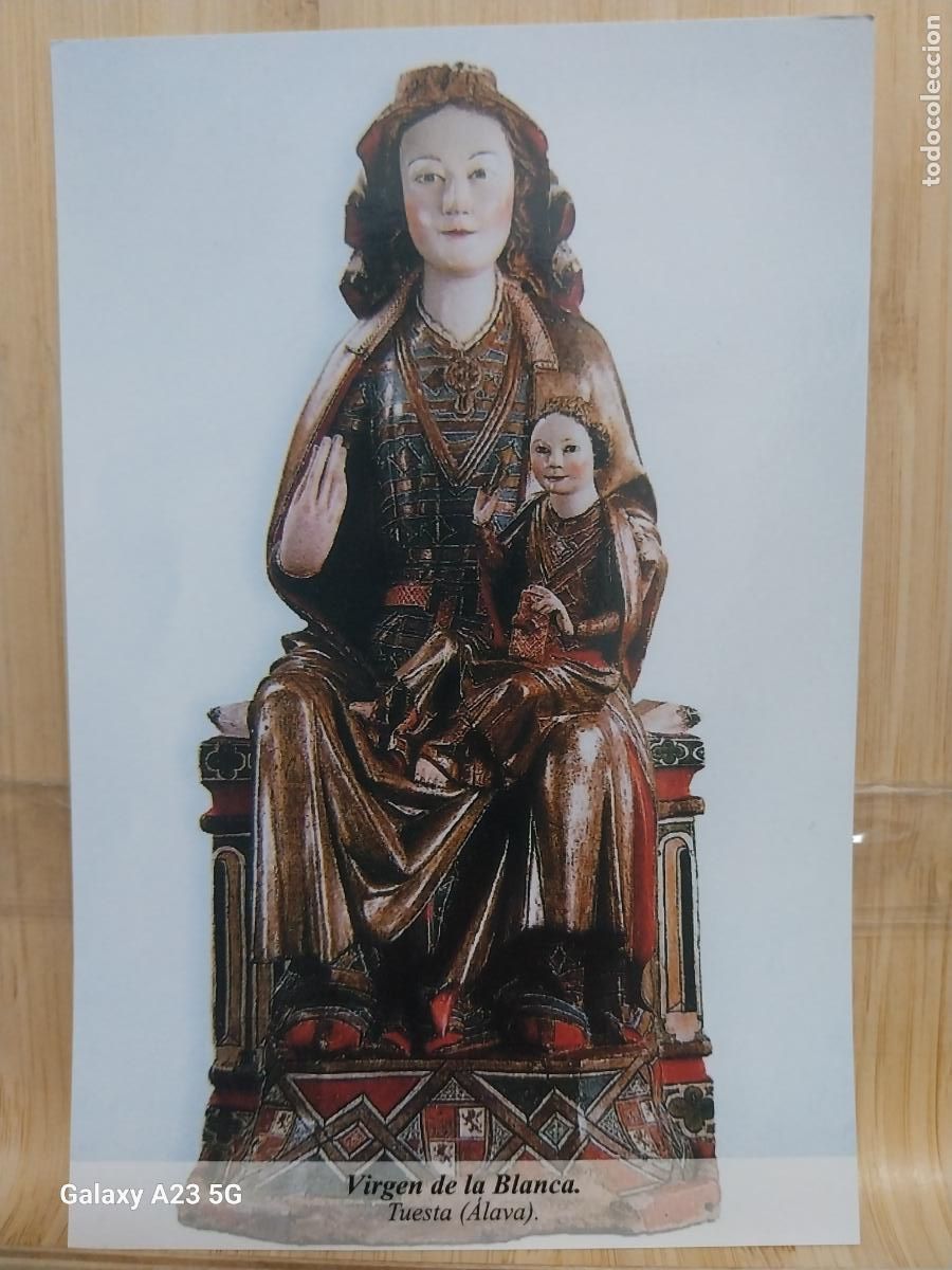 Postales: TUESTA VIRGEN NTRA SRA DE LA BLANCA ALAVA TARJETA TAMA&Ntilde;O POSTAL DORSO BLANCO