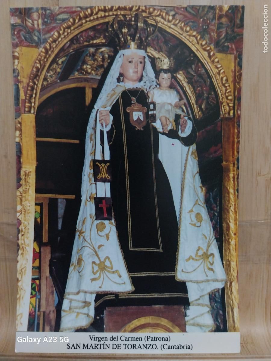 Postales: SAN MARTIN DE TORANZO VIRGEN NTRA SRA DEL CARMEN TARJETA TAMA&Ntilde;O POSTAL DORSO BLANCO