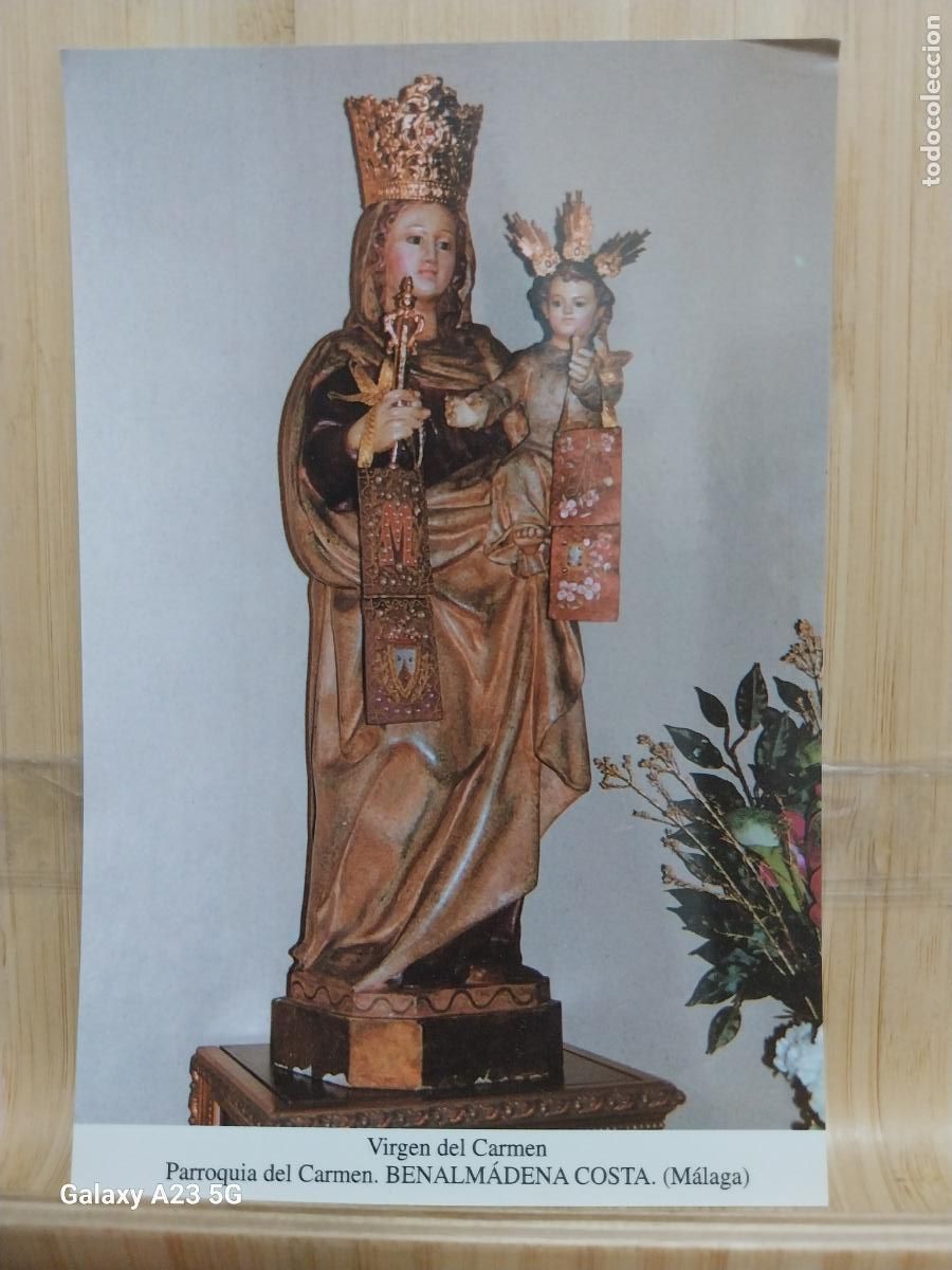 Postales: BENALM&Aacute;DENA COSTA VIRGEN NTRA SRA DEL CARMEN M&Aacute;LAGA TARJETA TAMA&Ntilde;O POSTAL DORSO BLANCO