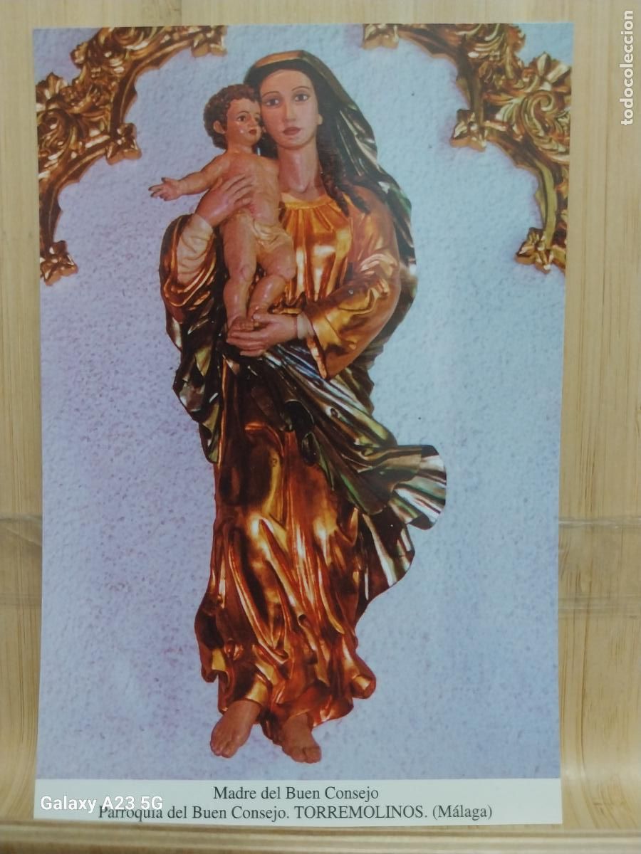 Postales: TORREMOLINOS VIRGEN NTRA SRA MADRE BUEN CONSEJO M&Aacute;LAGA TARJETA TAMA&Ntilde;O POSTAL DORSO BLANCO