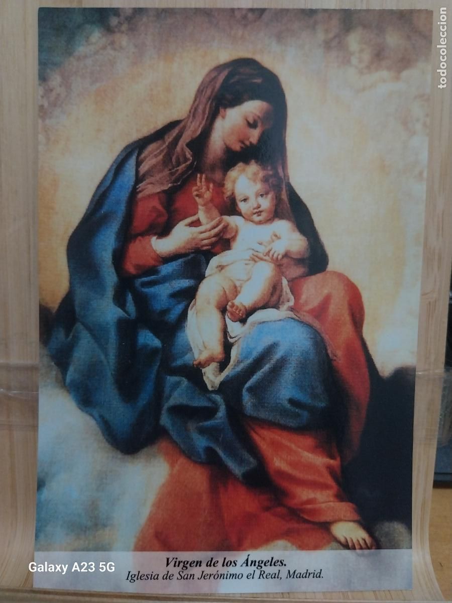 Postales: SAN JERONIMO EL REAL VIRGEN NTRA SRA DE LOS ANGELES MADRID TARJETA TAMA&Ntilde;O POSTAL DORSO BLANCO