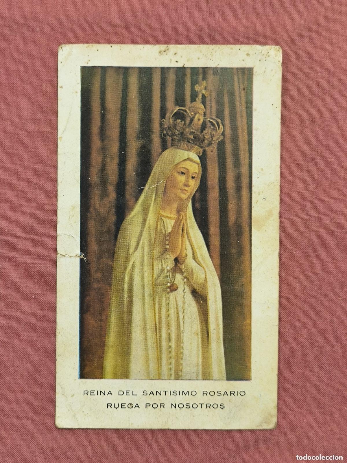 Postales: Estampa Reina del Sant&iacute;simo Rosario &ndash; Virgen de F&aacute;tima Invocaci&oacute;n Devocional