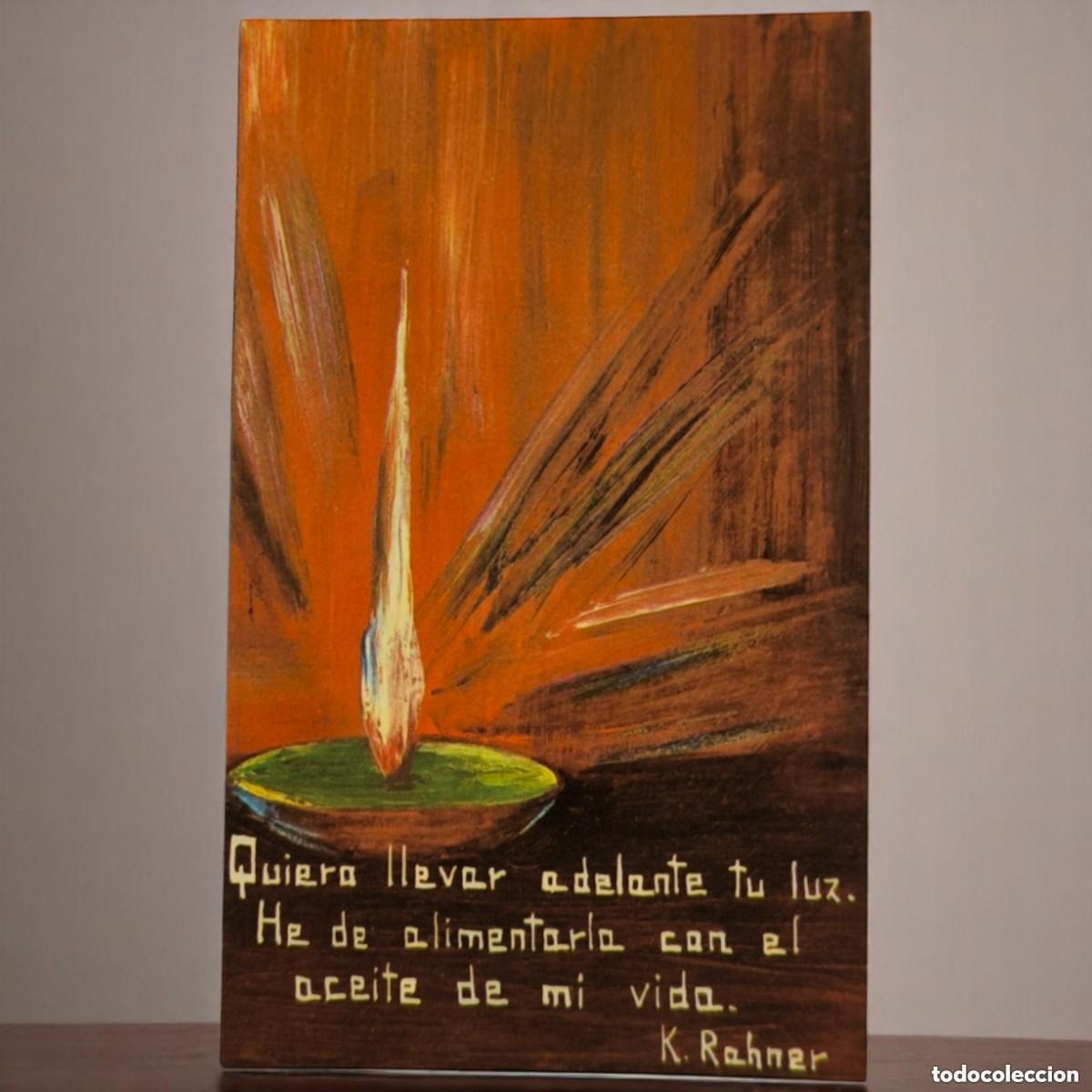 Cartes Postales: Antigua Estampa Religiosa &ndash; Karl Rahner: &ldquo;Alimenta La Luz Con El Aceite De Tu Vida&rdquo;
