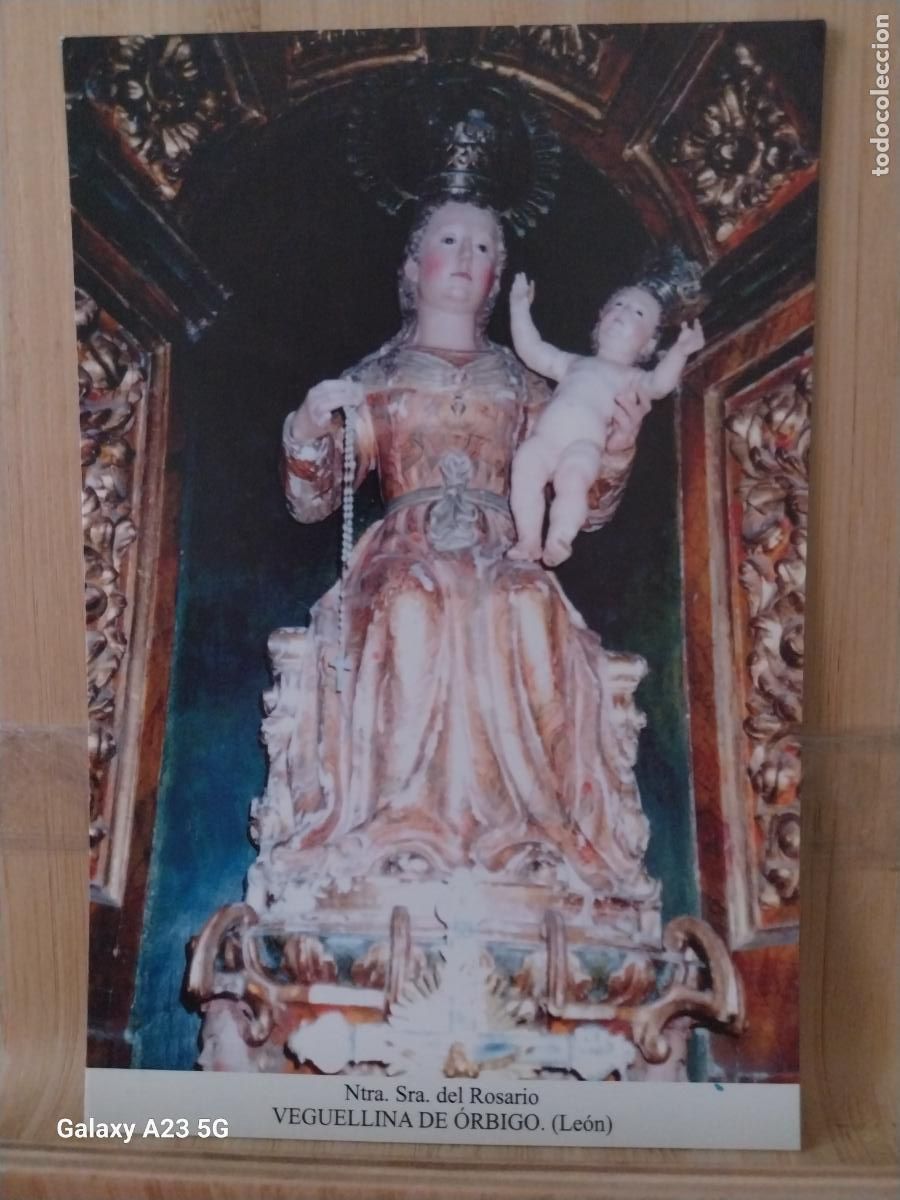 Postcards: VEGUELLINA DE ORBIGO VIRGEN NTRA SRA DEL ROSARIO LEON TARJETA TAMA&Ntilde;O POSTAL DORSO BLANCO ++