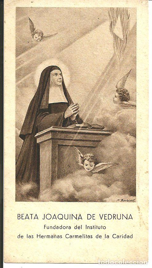 Postais: ESTAMPA BEATA JOAQUINA DE VEDRUNA - FUNDADORA INSTITUTO HNAS. CARMELITAS DE LA CARIDAD, 1940