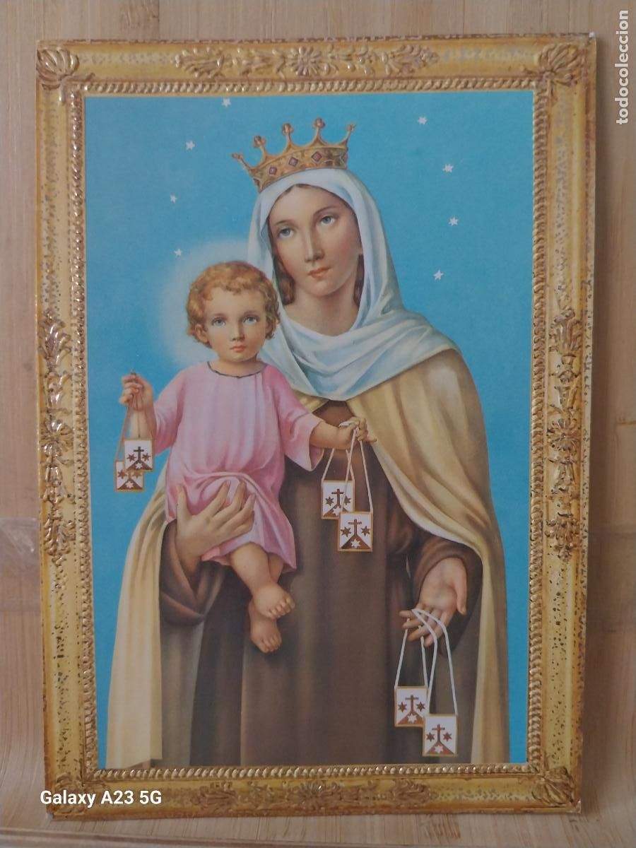 Cartes Postales: PERU VIRGEN NTRA SRA DEL CARMEN TARJETA TAMA&Ntilde;O POSTAL VINTAGE BORDES DORADOS