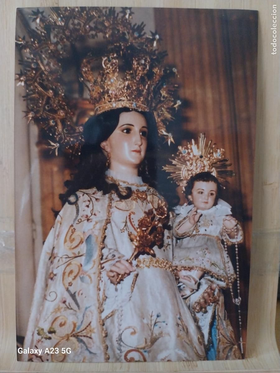 Cartes Postales: VIRGEN NTRA SRA CON NI&Ntilde;O CORONADA FOTO PARTICULAR TAMA&Ntilde;O POSTAL VINTAGE