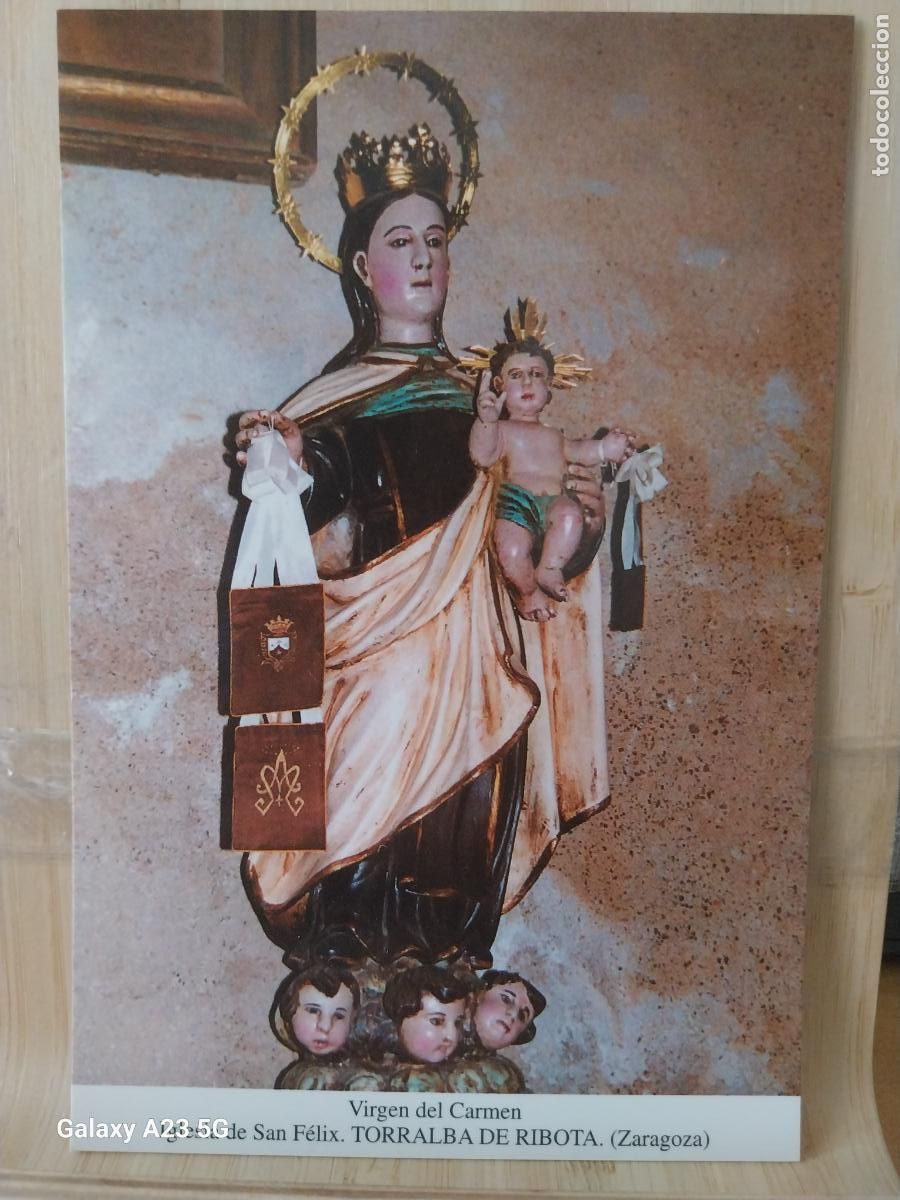 Cartes Postales: TORRALBA DE RIBOTA VIRGEN NTRA SRA DEL CARMEN ZARAGOZA TARJETA TAMA&Ntilde;O POSTAL VINTAGE