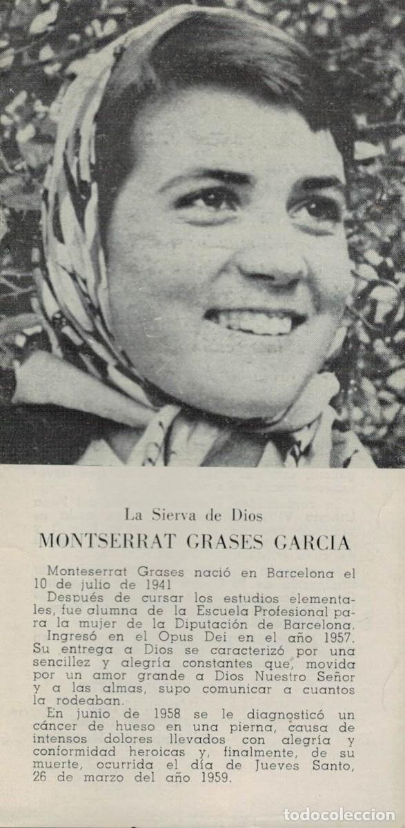 Postais: Estampa Beatificaci&oacute;n Canonizaci&oacute;n Sierva de Dios Montserrat Grases Garc&iacute;a Opus Dei