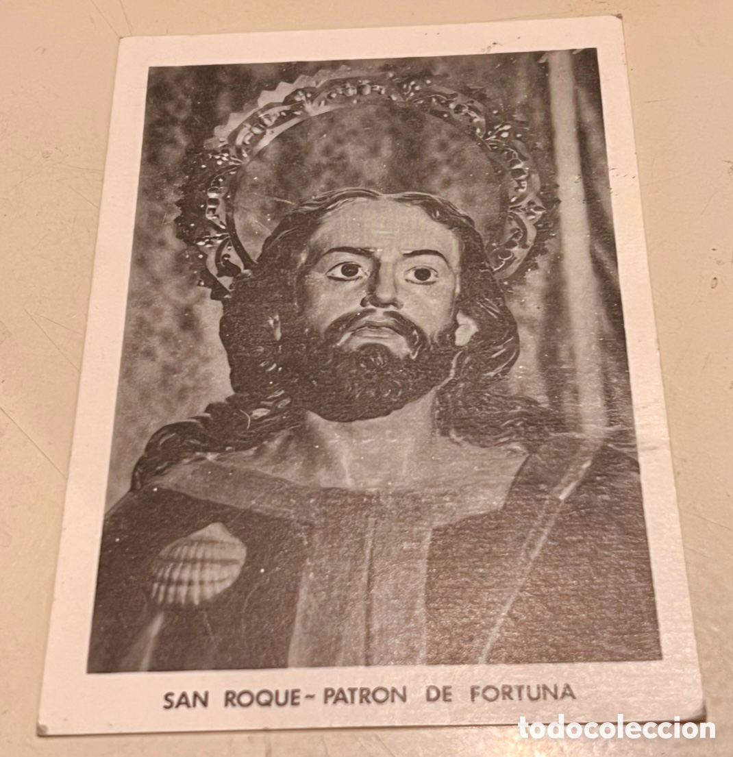 Cartes Postales: Estampa Religiosa. SAN Roque. Patr&oacute;n de Fortuna. Murcia. Y su Himno. A&ntilde;os 70.