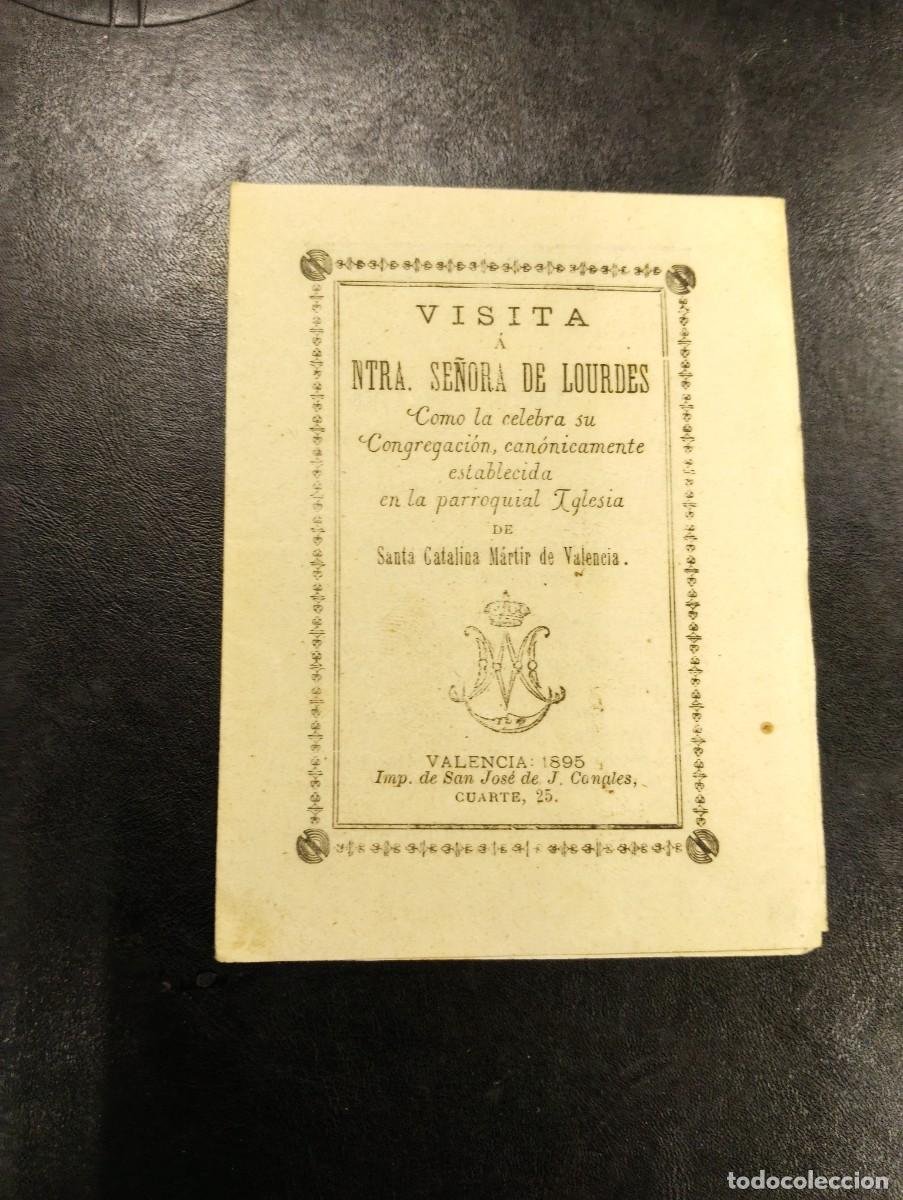 Postais: LIBRITO VISITA Y ORACION CAPILLA N.S. VIRGEN DE LOURDES IGLESIA DE SANTA CATALINA VALENCIA 1895
