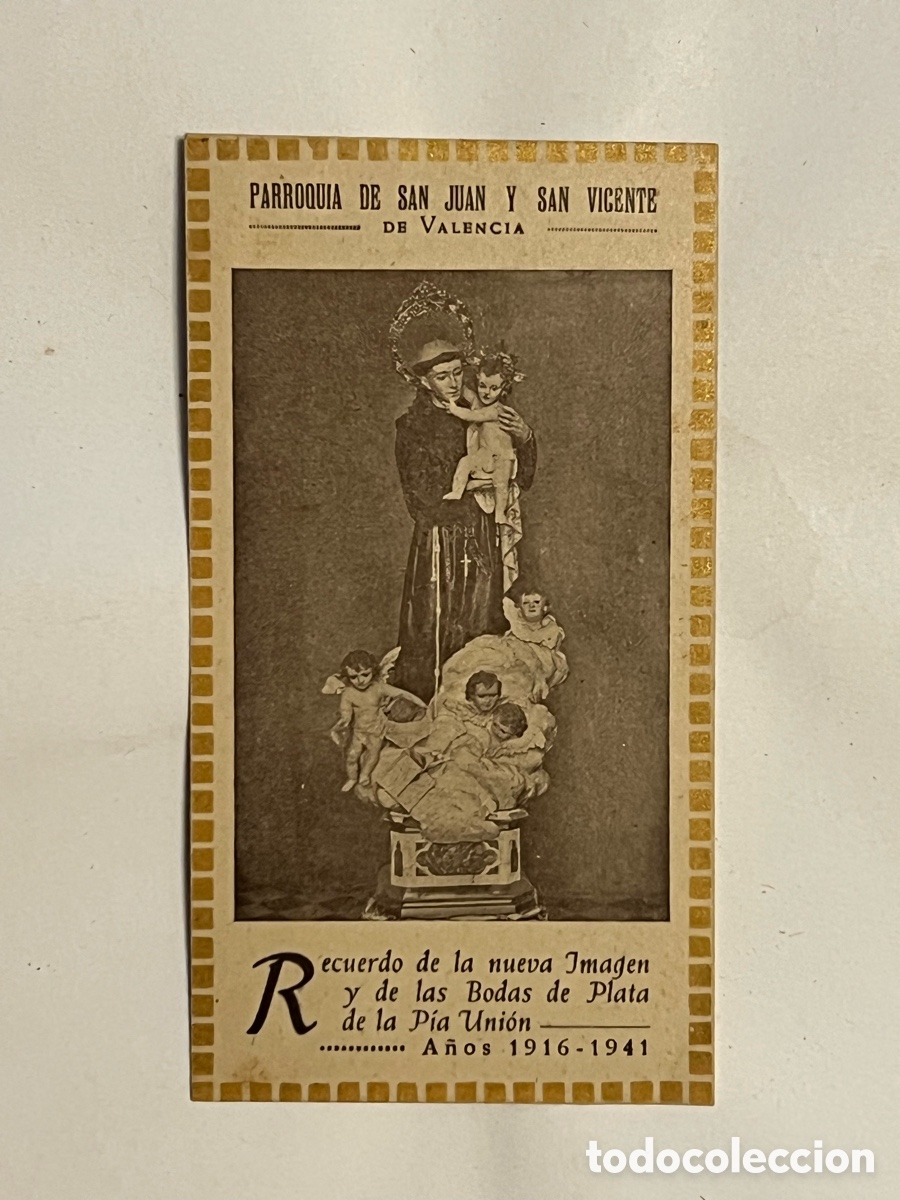 Postkarten: VALENCIA. PARROQUIA DE SAN JUAN Y SAN VICENTE. Recuerdo de la nueva imagen (a.1941)