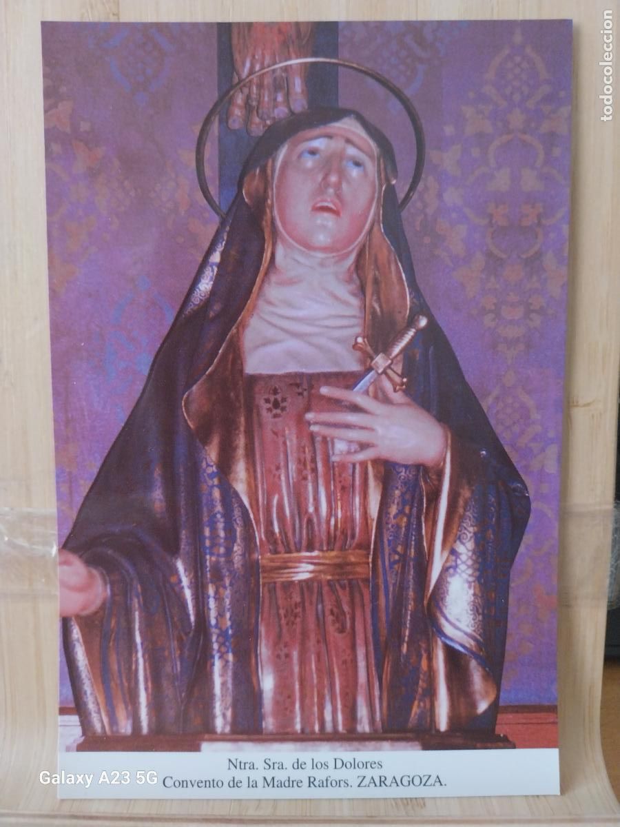 Cartoline: MADRE RAFORS CONVENTO VIRGEN NTRA SRA DE LOS DOLORES ZARAGOZA TARJETA TAMA&Ntilde;O POSTAL DORSO BLANCO