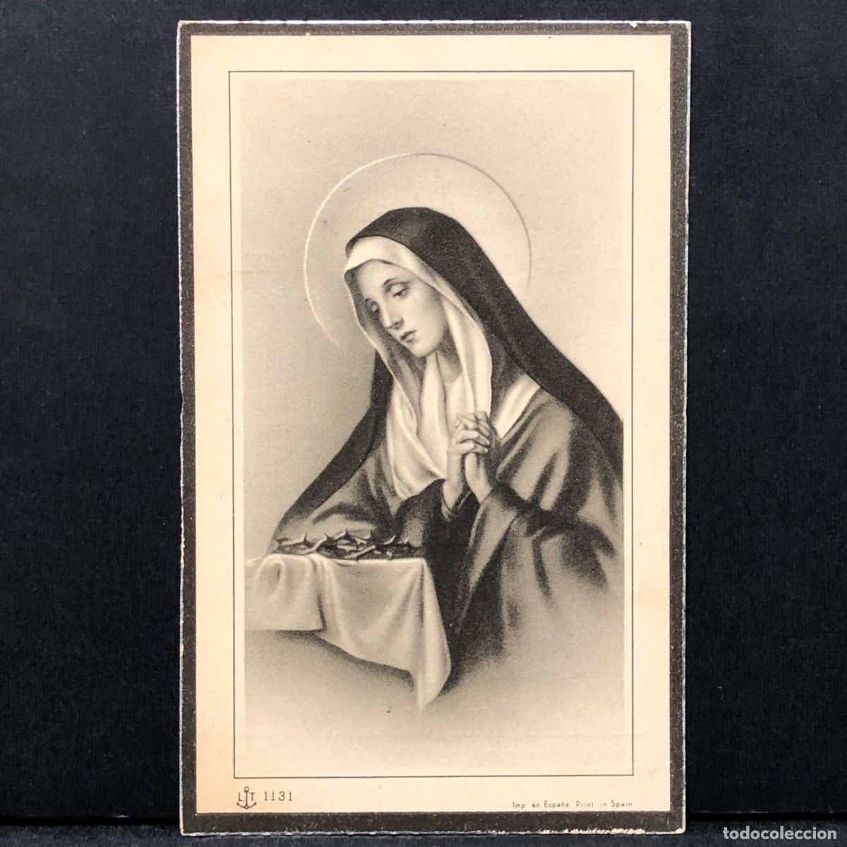 Cartoline: RECORDATORIO DEFUNCI&Oacute;N - ROSA JORDANA PORTA - 1948 - L&Eacute;RIDA - SANTA LUC&Iacute;A - COMERCIAL JOV&Eacute; / 845