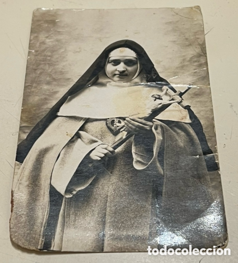 Cartoline: Estampa Religiosa. Foto de Monja. Santa Teresa de Jes&uacute;s. A&ntilde;os 60.