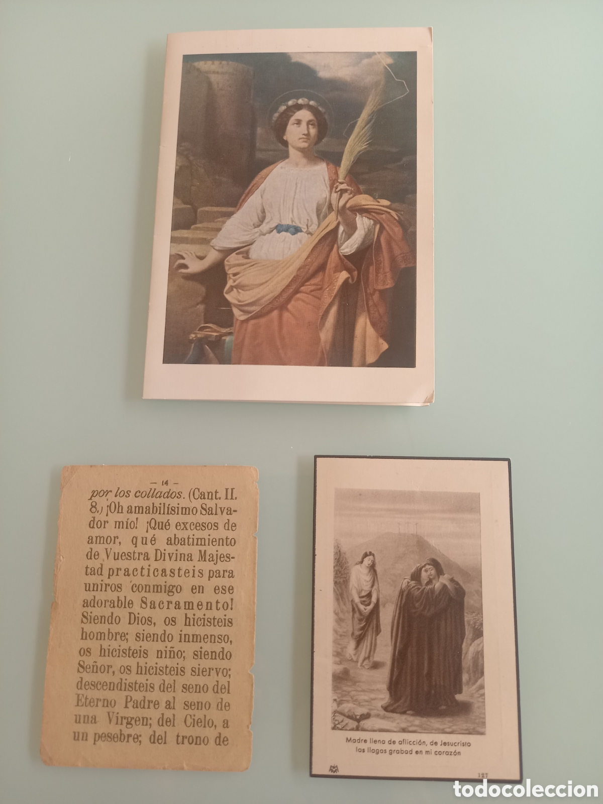 Postais: Lote Religioso y Militar: Programa Festejos Santa B&aacute;rbara RACA 13 Getafe y 2 Estampas Antiguas
