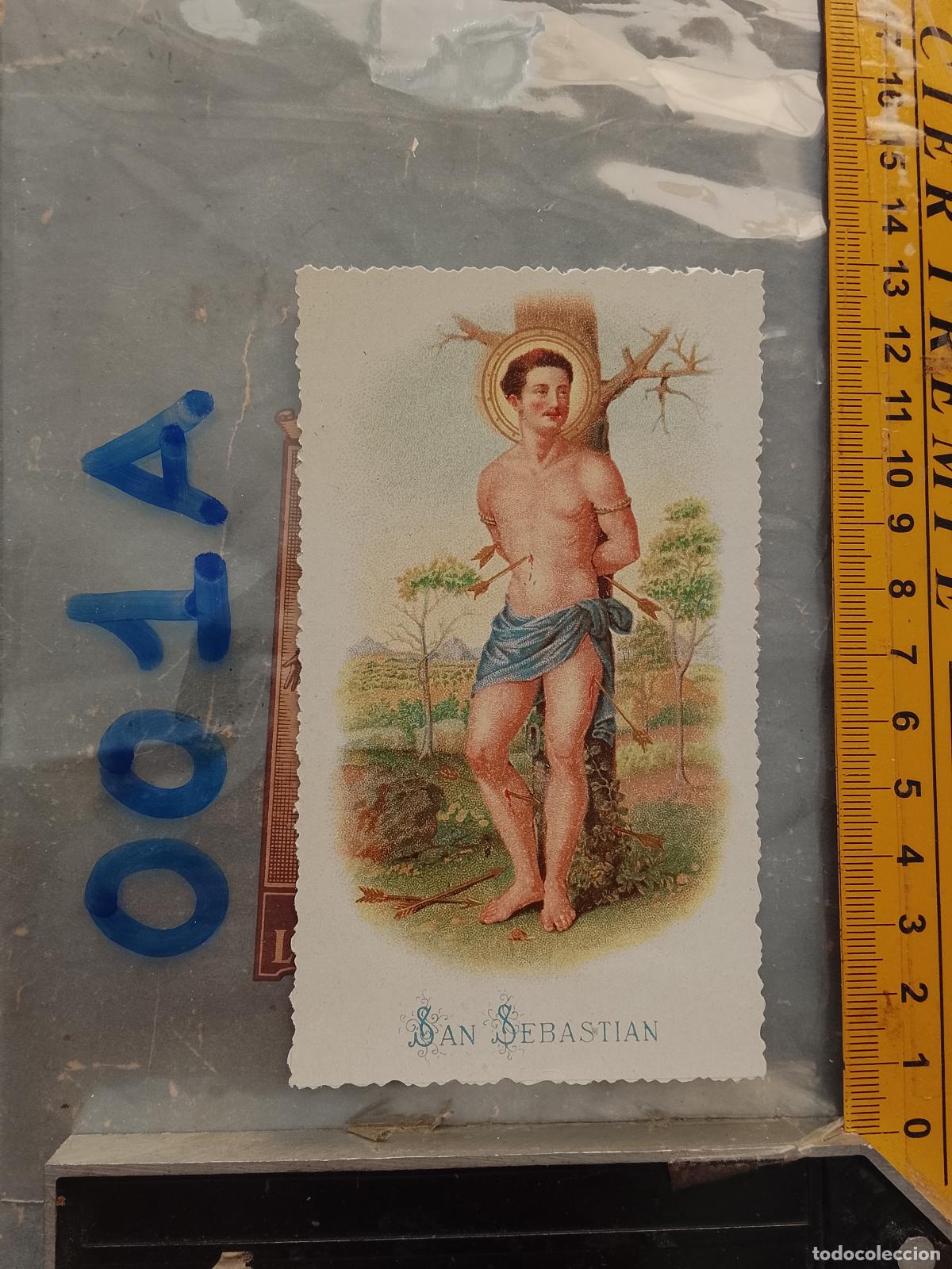 Postkarten: ANTIGUA ESTAMPA TROQUELADA RELIGIOSA CROOMOLITOGRAFICA MODERNISTA SANTORAL - SAN SEBASTIAN