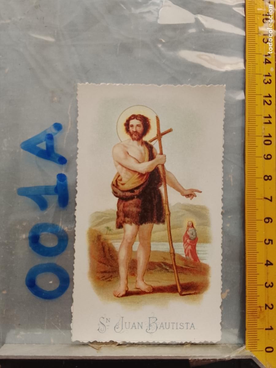 Postcards: ANTIGUA ESTAMPA TROQUELADA RELIGIOSA CROOMOLITOGRAFICA MODERNISTA SANTORAL - SAN JUAN BAUTISTA