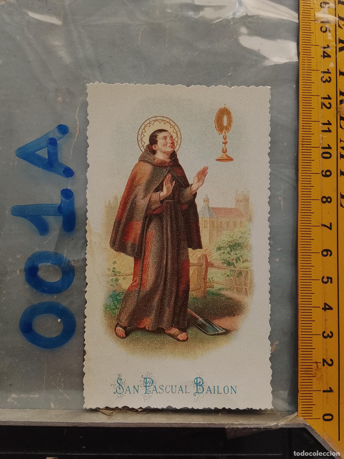 Postkarten: ANTIGUA ESTAMPA TROQUELADA RELIGIOSA CROOMOLITOGRAFICA MODERNISTA SANTORAL - SAN PASCUAL BAILON