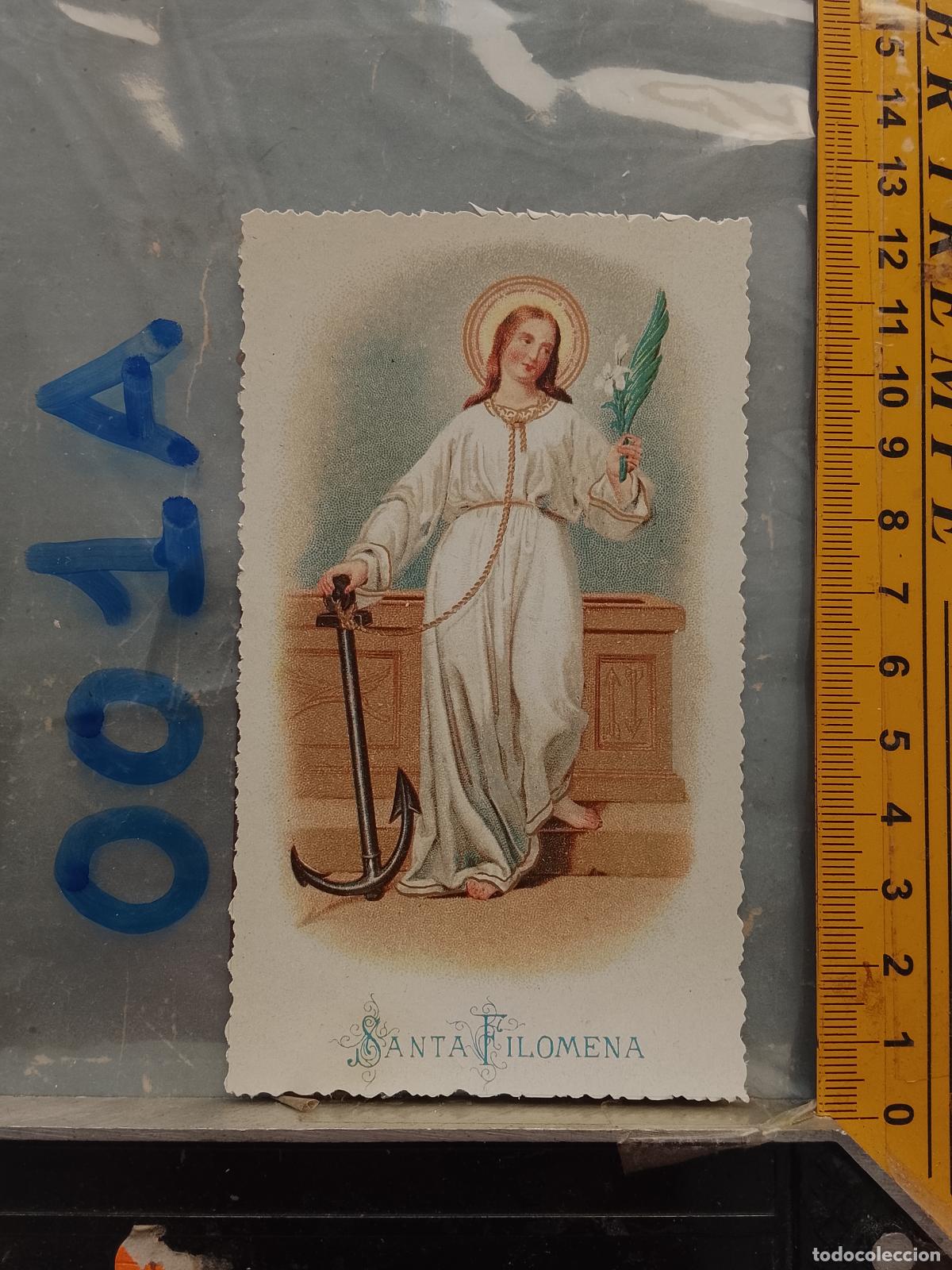 Postcards: ANTIGUA ESTAMPA TROQUELADA RELIGIOSA CROOMOLITOGRAFICA MODERNISTA SANTORAL - SANTA FILOMENA
