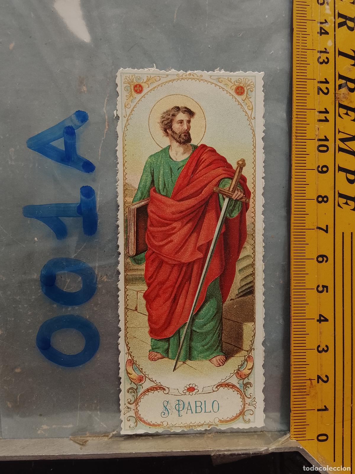 Postales: ANTIGUA ESTAMPA TROQUELADA RELIGIOSA CROOMOLITOGRAFICA MODERNISTA SANTORAL - SAN PABLO