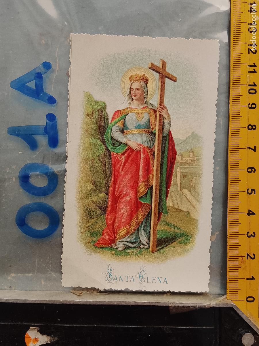 Postales: ANTIGUA ESTAMPA TROQUELADA RELIGIOSA CROOMOLITOGRAFICA MODERNISTA SANTORAL - SANTA ELENA