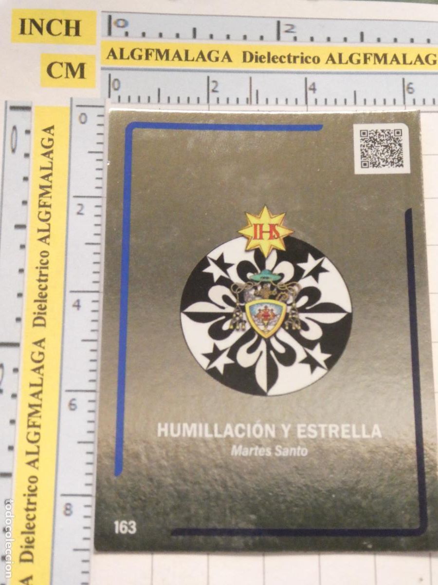 Cartes Postales: TARJETA TRADING CARD CROMO RELIGIOSO SEMANA SANTA M&Aacute;LAGA. HOLY CARDS. 163 HUMILLACI&Oacute;N Y ESTRELLA