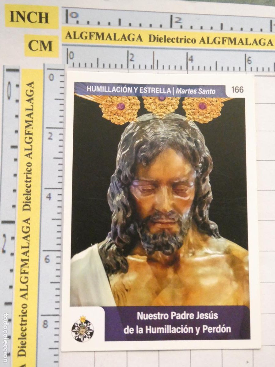 Cartes Postales: TARJETA TRADING CARD CROMO RELIGIOSO SEMANA SANTA M&Aacute;LAGA. HOLY CARDS. 166 HUMILLACI&Oacute;N Y ESTRELLA