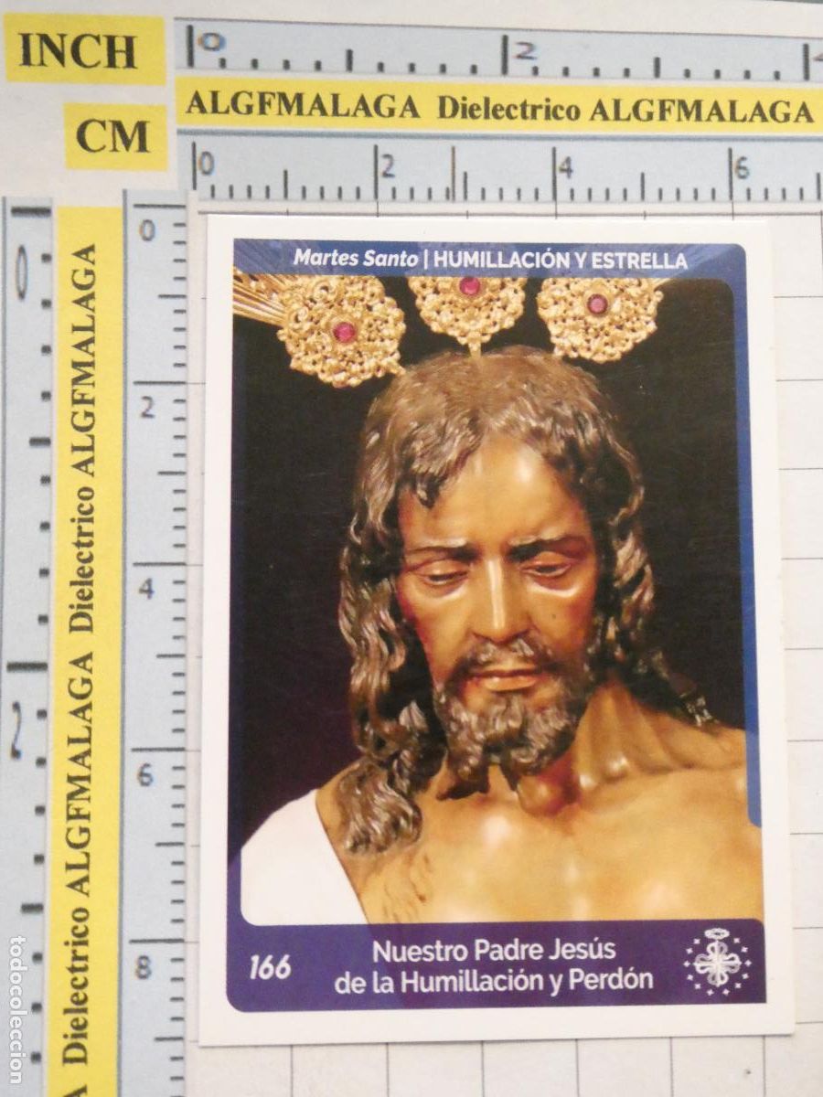 Postais: TARJETA TRADING CARD CROMO RELIGIOSO SEMANA SANTA M&Aacute;LAGA. HOLY CARDS. 166 HUMILLACI&Oacute;N Y ESTRELLA
