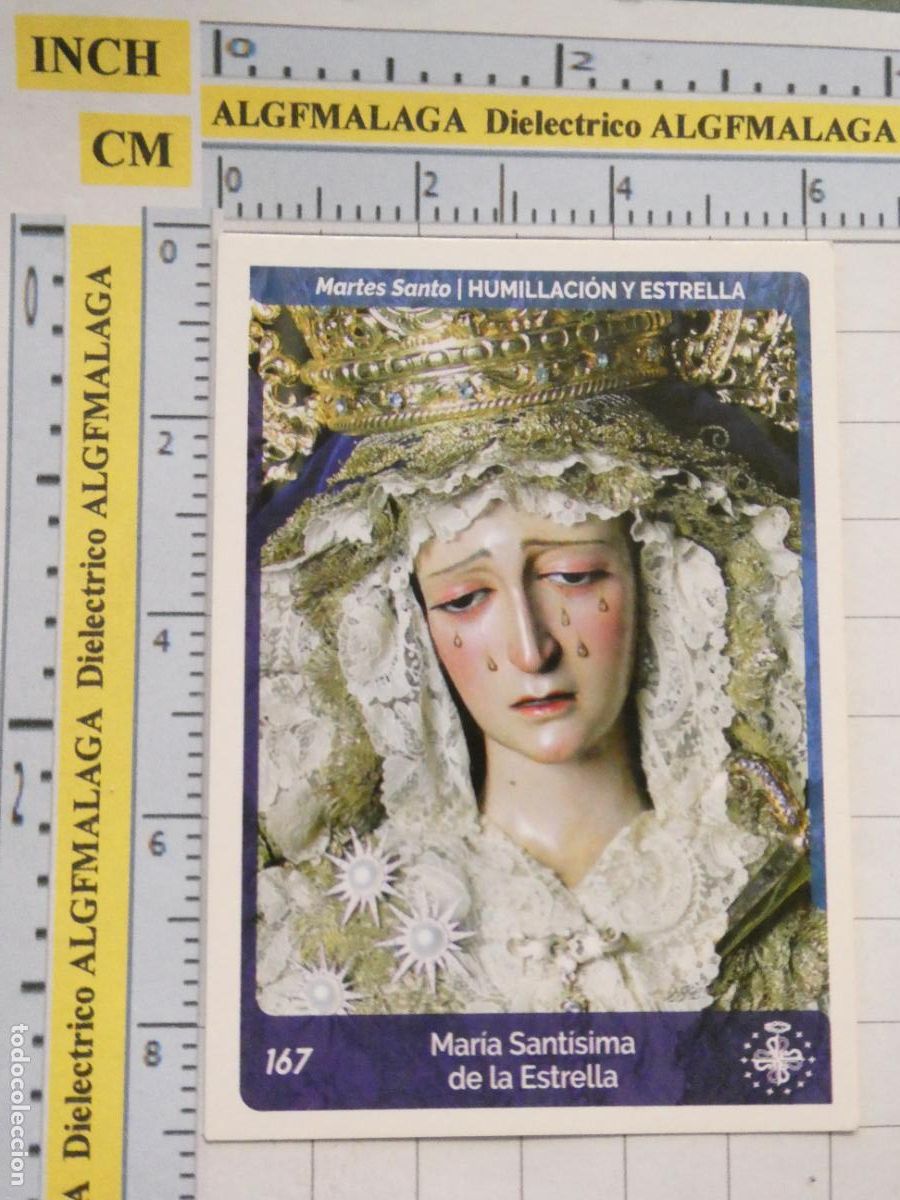 Postais: TARJETA TRADING CARD CROMO RELIGIOSO SEMANA SANTA M&Aacute;LAGA. HOLY CARDS. 167 HUMILLACI&Oacute;N Y ESTRELLA