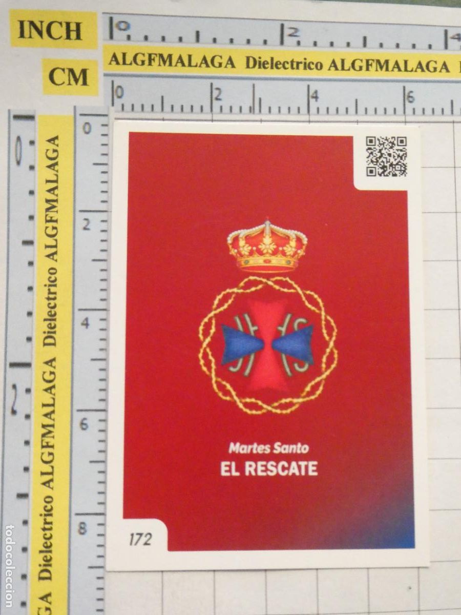 Postais: TARJETA TRADING CARD CROMO RELIGIOSO SEMANA SANTA M&Aacute;LAGA. HOLY CARDS. 172 EL RESCATE ESCUDO