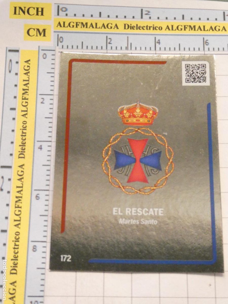 Postais: TARJETA TRADING CARD CROMO RELIGIOSO SEMANA SANTA M&Aacute;LAGA. HOLY CARDS. 172 EL RESCATE ESCUDO