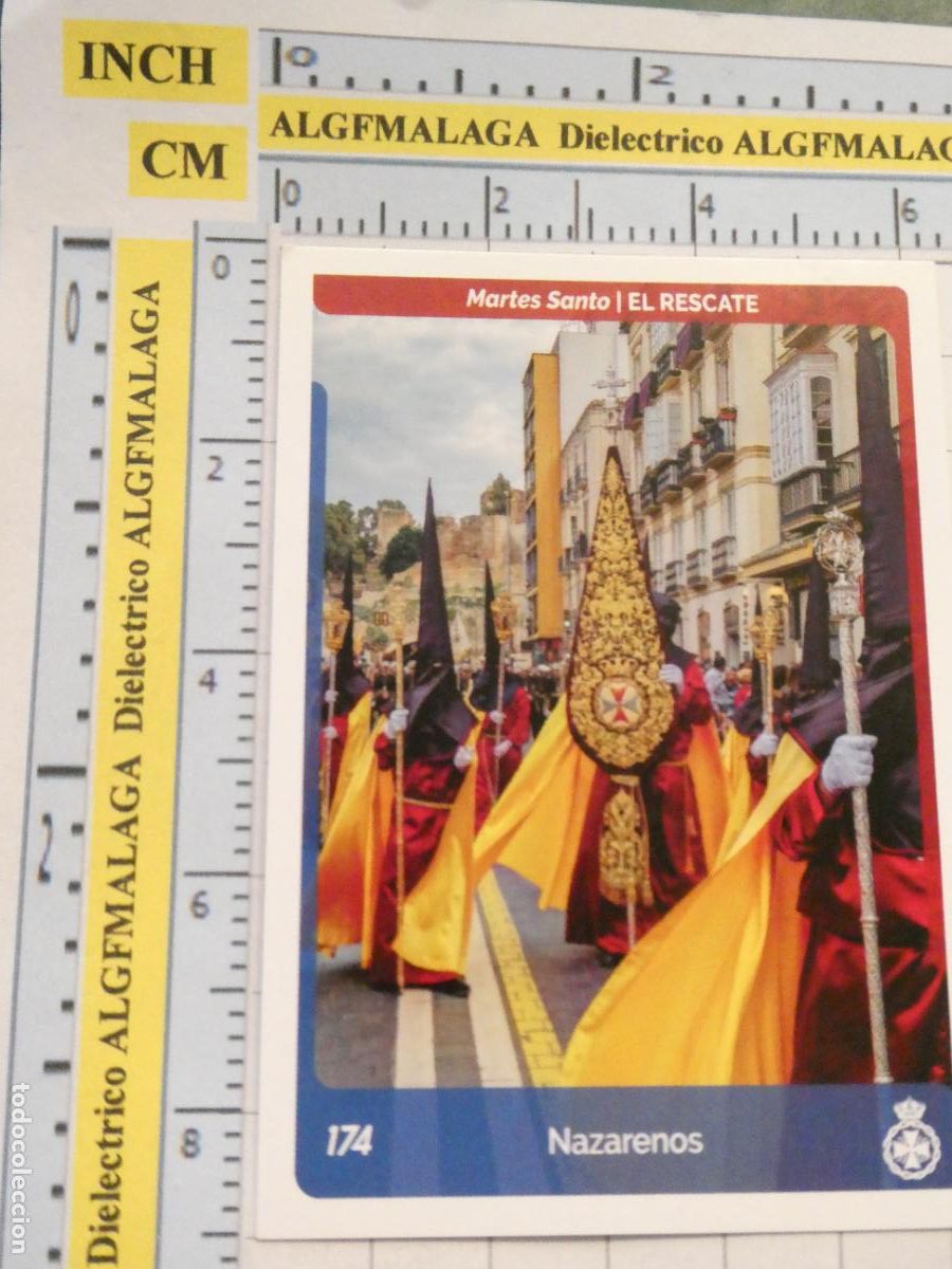 Postais: TARJETA TRADING CARD CROMO RELIGIOSO SEMANA SANTA M&Aacute;LAGA. HOLY CARDS. 174 EL RESCATE NAZARENOS