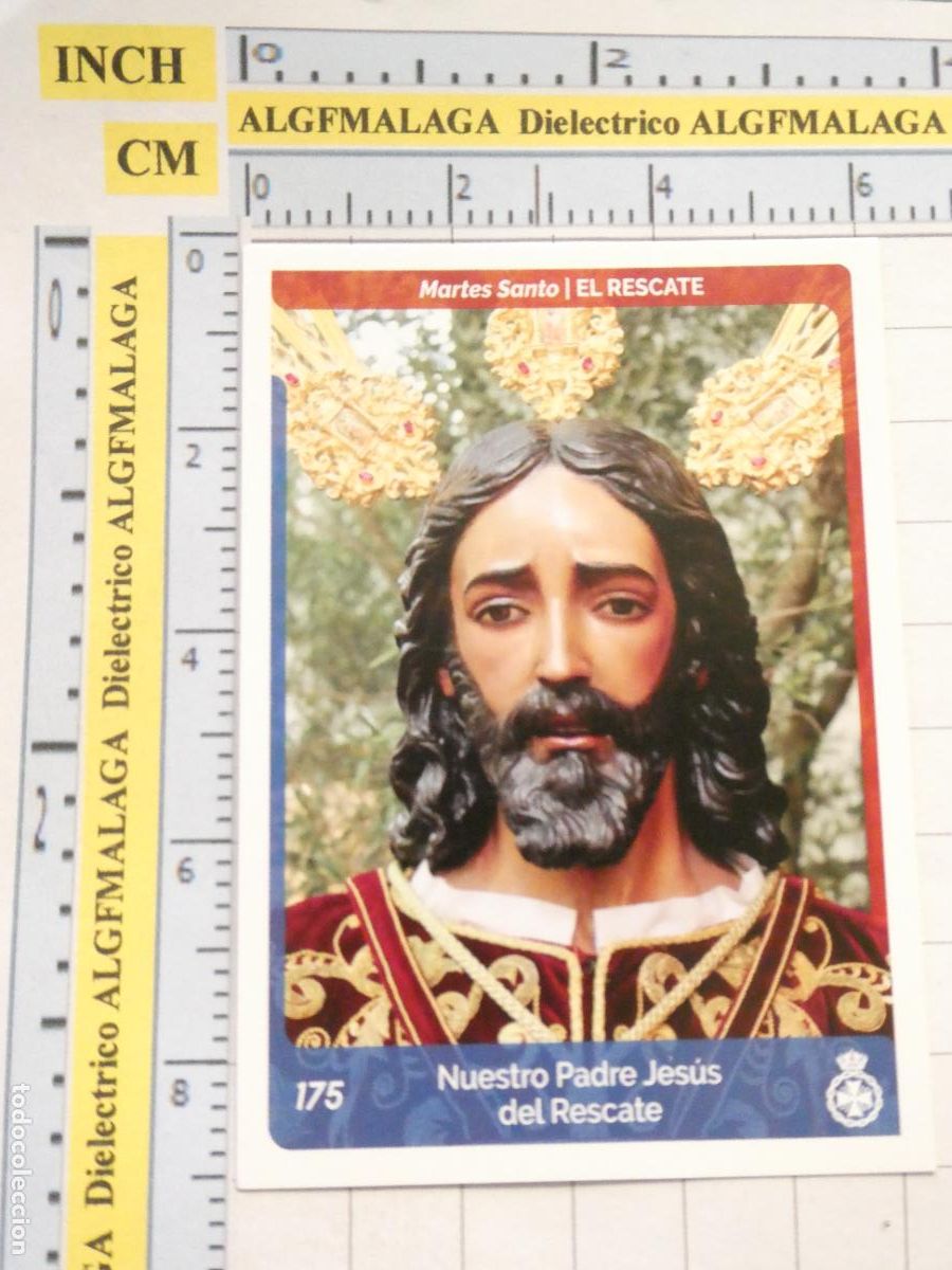 Postais: TARJETA TRADING CARD CROMO RELIGIOSO SEMANA SANTA M&Aacute;LAGA. HOLY CARDS. 175 EL RESCATE JES&Uacute;S