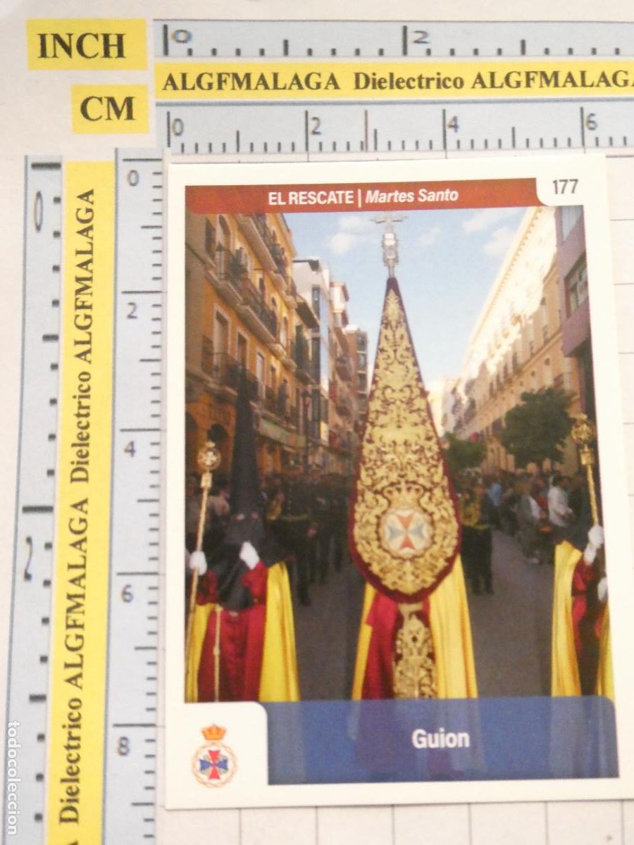 Postais: TARJETA TRADING CARD CROMO RELIGIOSO SEMANA SANTA M&Aacute;LAGA. HOLY CARDS. 177 EL RESCATE GUI&Oacute;N