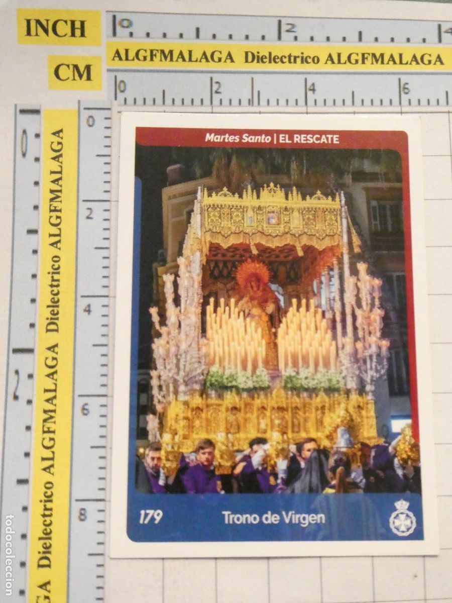 Postais: TARJETA TRADING CARD CROMO RELIGIOSO SEMANA SANTA M&Aacute;LAGA. HOLY CARDS. 179 EL RESCATE TRONO VIRGEN