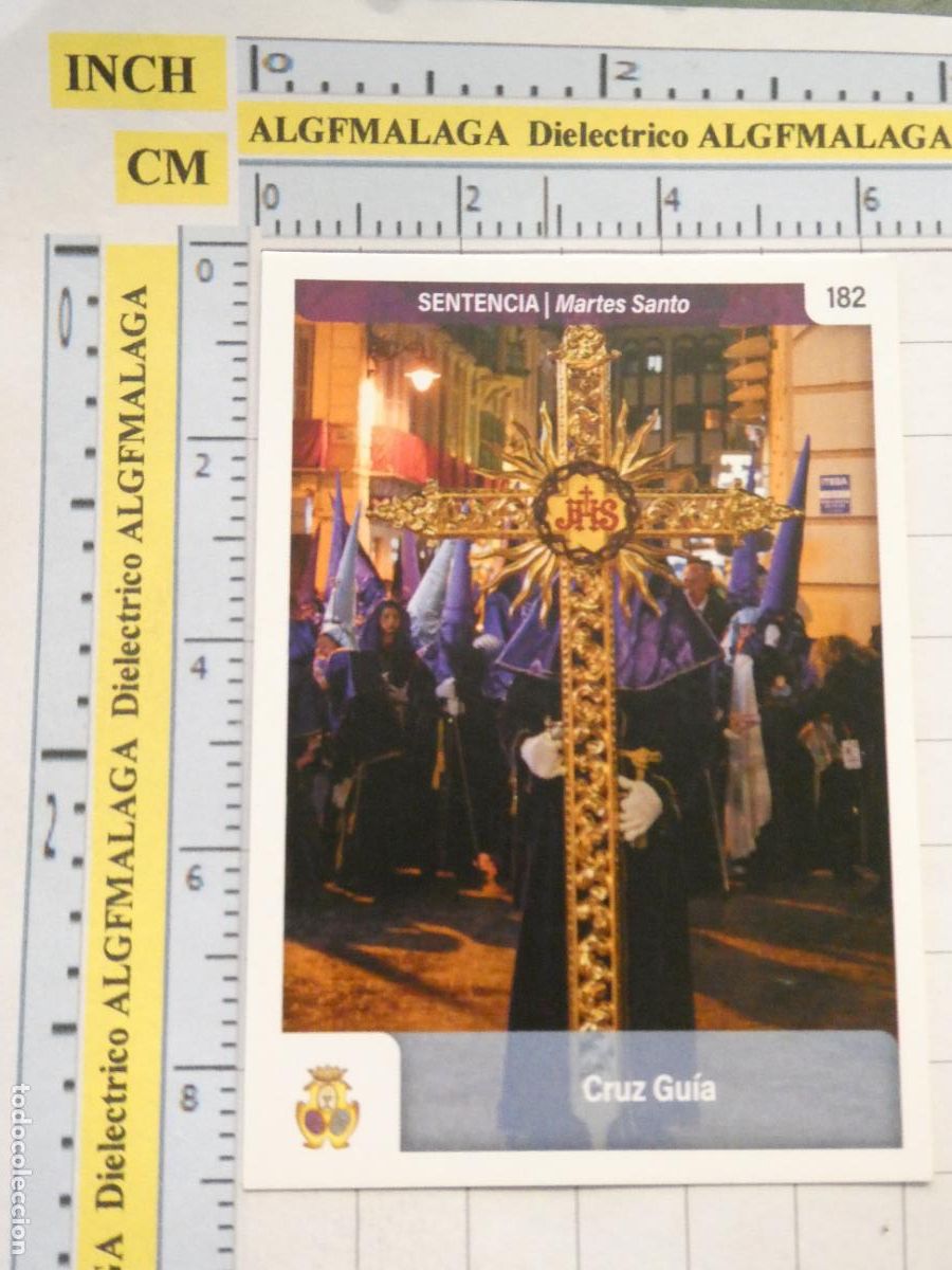 Postais: TARJETA TRADING CARD CROMO RELIGIOSO SEMANA SANTA M&Aacute;LAGA. HOLY CARDS. 182 LA SENTENCIA CRUZ GU&Iacute;A