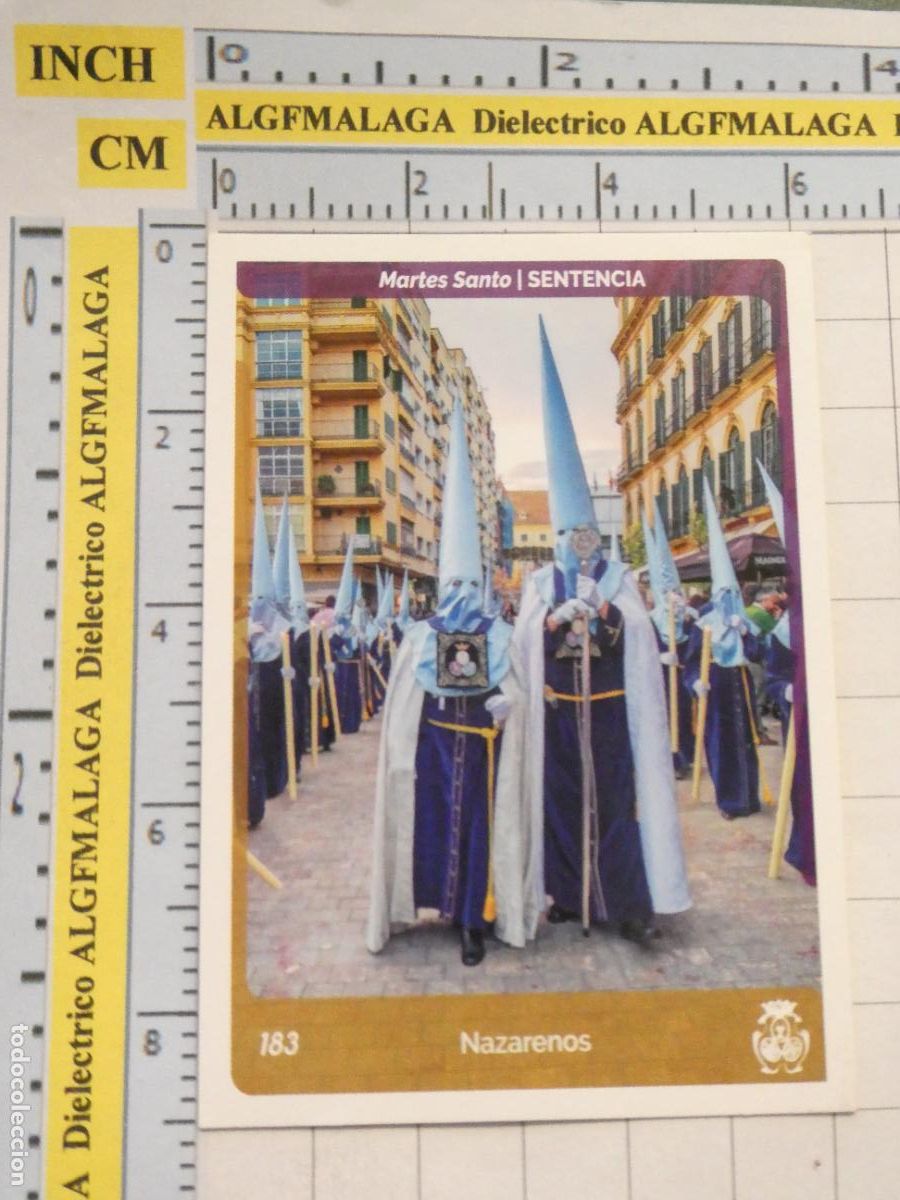 Postais: TARJETA TRADING CARD CROMO RELIGIOSO SEMANA SANTA M&Aacute;LAGA. HOLY CARDS. 183 LA SENTENCIA NAZARENOS