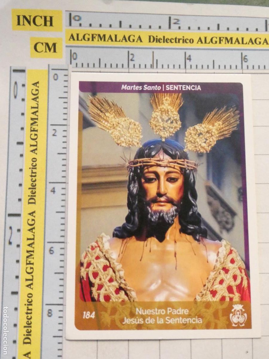Postais: TARJETA TRADING CARD CROMO RELIGIOSO SEMANA SANTA M&Aacute;LAGA. HOLY CARDS. 184 LA SENTENCIA CRISTO