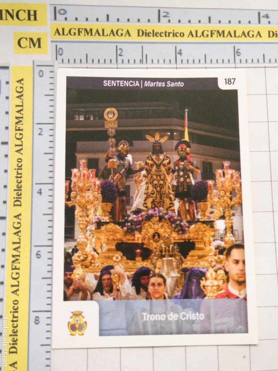 Postais: TARJETA TRADING CARD CROMO RELIGIOSO SEMANA SANTA M&Aacute;LAGA. HOLY CARDS. 187 LA SENTENCIA CRISTO TRONO