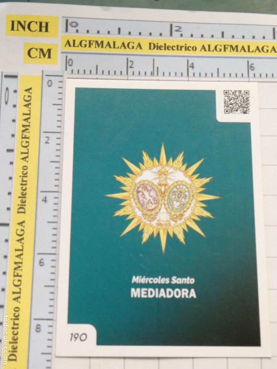 Postais: TARJETA TRADING CARD CROMO RELIGIOSO SEMANA SANTA M&Aacute;LAGA. HOLY CARDS. 190 MEDIADORA