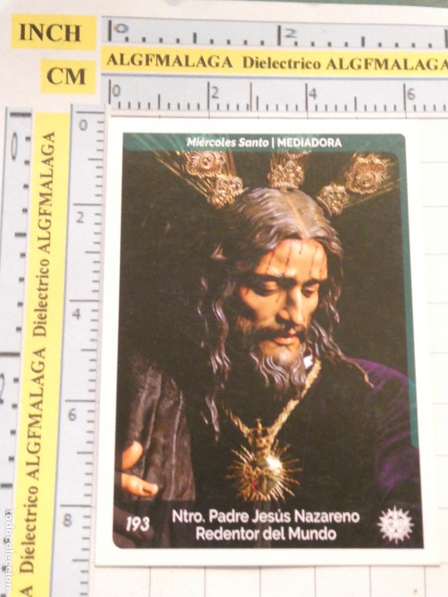 Postkarten: TARJETA TRADING CARD CROMO RELIGIOSO SEMANA SANTA M&Aacute;LAGA. HOLY CARDS. 193 MEDIADORA CRISTO REDENTOR
