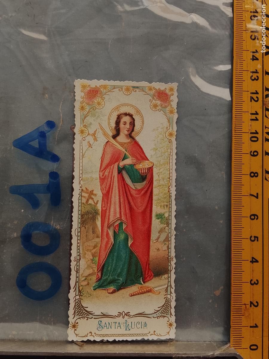 Postkarten: ANTIGUA ESTAMPA TROQUELADA RELIGIOSA CROMO LITOGRAFIA MODERNISTA SANTORAL - SANTA LUCIA